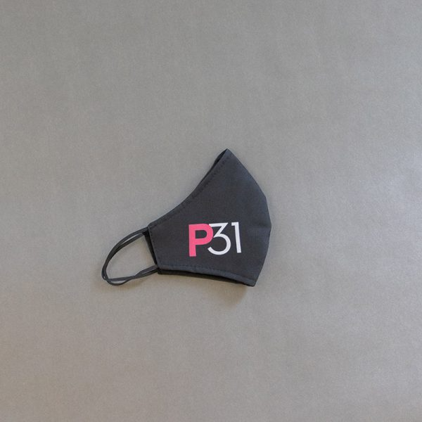Black mask with P31 logo on right side
