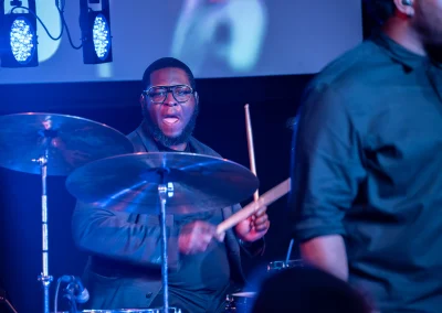 Musician playing drums