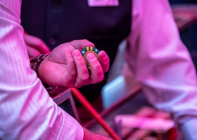 Man holding poker chips