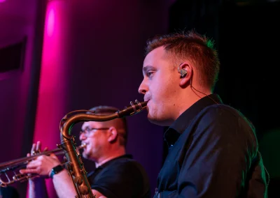 Musician playing saxophone