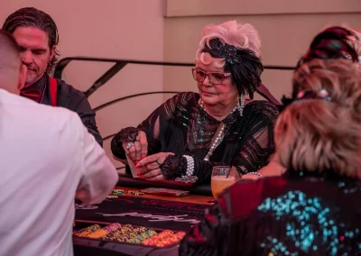 Woman at poker table