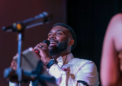 Man singing on stage