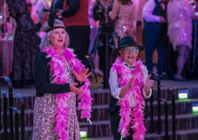 Two women cheering