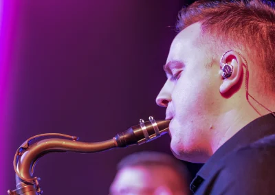 Musician playing saxophone