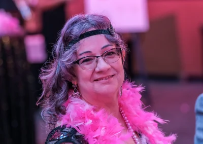 Woman in feather boa