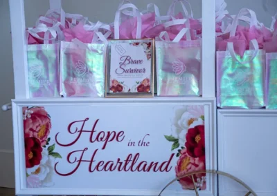 Hope in the Heartland stand with gift bags on top