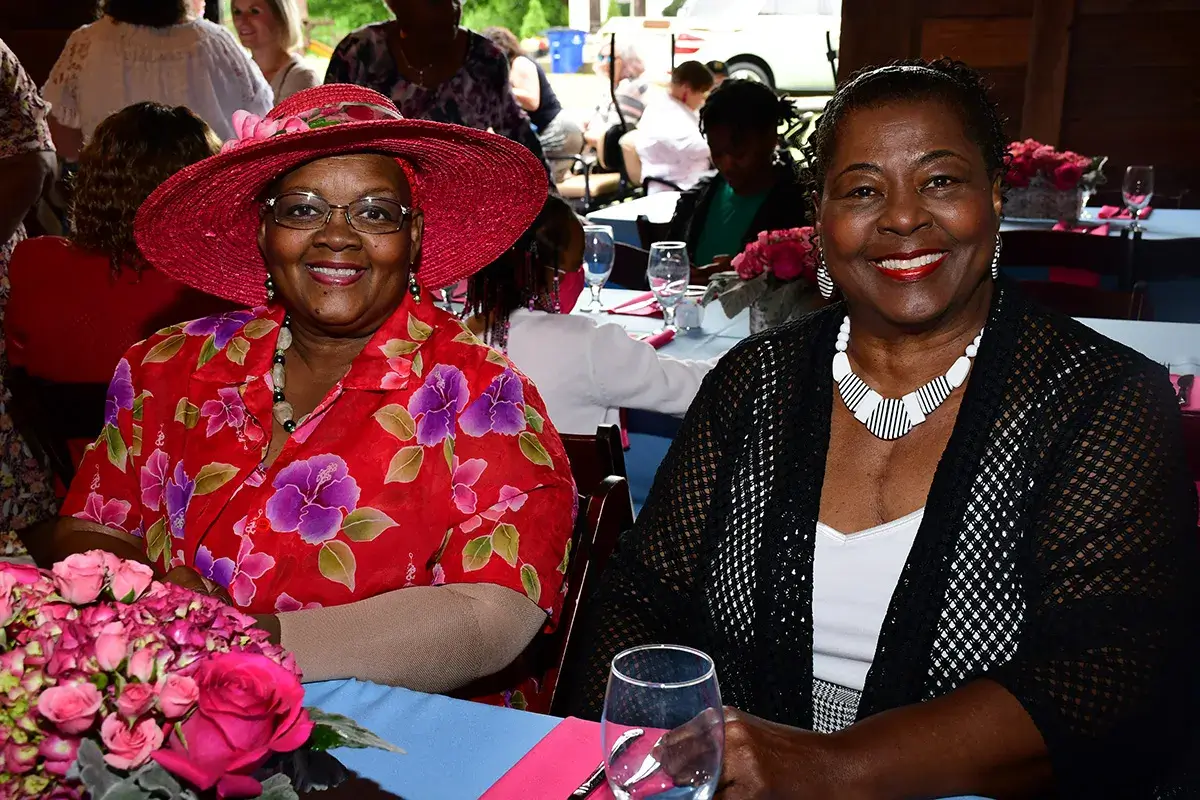 Two women at the breast cancer survivor's brunch
